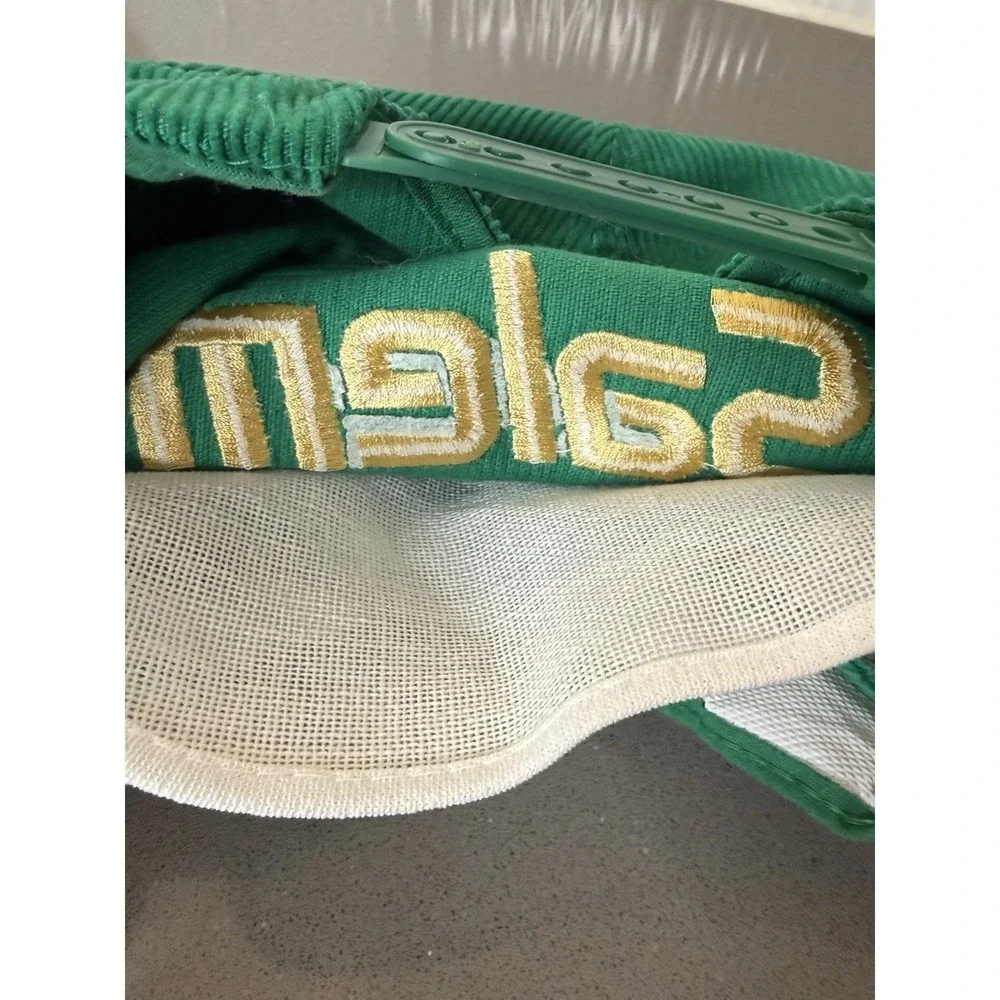 Vintage Salem Cigarettes Green Corduroy Snapback Hat Cap Promo 80-90s Gold Medal